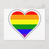 Gay Prideregenbogenherz Postkarte (Vorderseite)