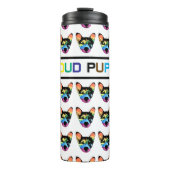 Gay Progressive Pride Rainbow Dog Lover Thermosbecher (Vorderseite)