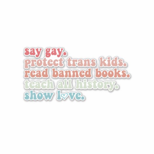 "Gay Protect Trans Kids Read Banned Books LGBTQ" Aufkleber (Vorderseite)