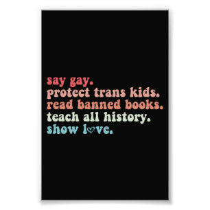 "Gay Protect Trans Kids Read Banned Books LGBTQ" Fotodruck