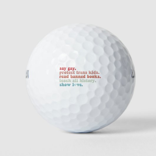 "Gay Protect Trans Kids Read Banned Books LGBTQ" Golfball (Vorderseite)
