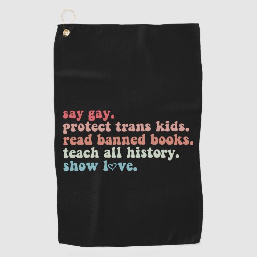 "Gay Protect Trans Kids Read Banned Books LGBTQ" Golfhandtuch (Vorderseite)