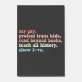 "Gay Protect Trans Kids Read Banned Books LGBTQ" Post-it Klebezettel (Vorderseite)