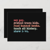 "Gay Protect Trans Kids Read Banned Books LGBTQ" Postkarte (Vorne/Hinten)