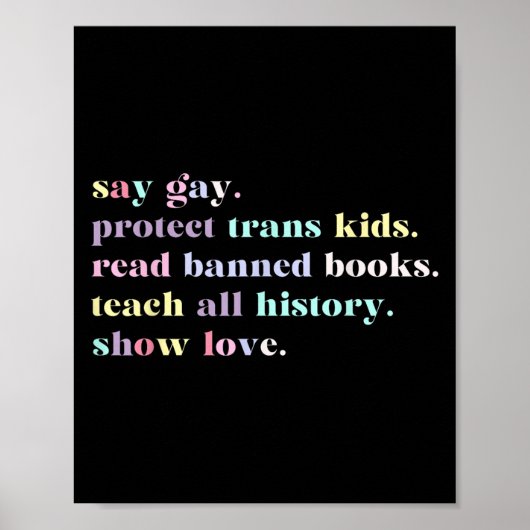 "Gay Protect Trans Kids Read Banned Books Raine" Poster (Vorne)