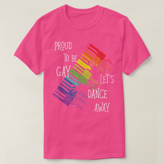 Gay Proud Dance Pride Rainbow Piano T-Shirt (Design vorne)
