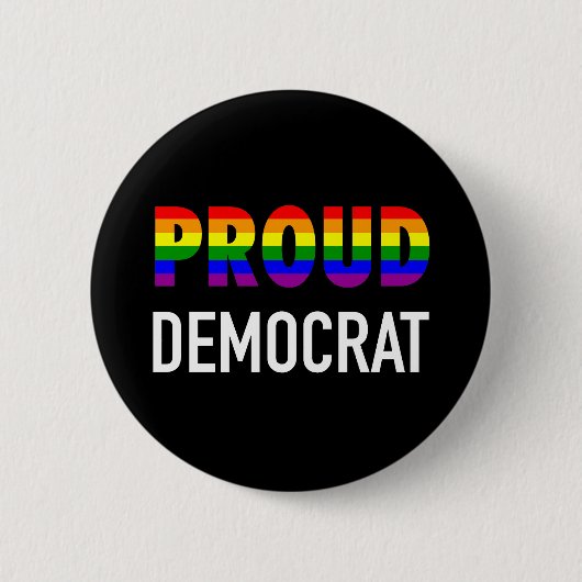 Gay Proud-Demokrat Button (Vorderseite)