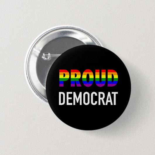 Gay Proud-Demokrat Button (Vorne & Hinten)