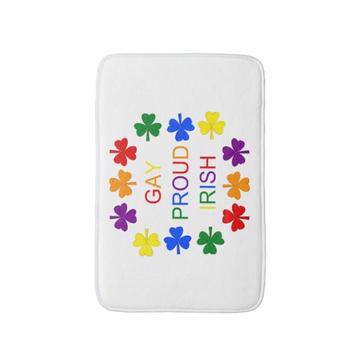 Gay Proud Irish LGBT Rainbow Kleeblatts Badematte (Vorderseite Vertikal)