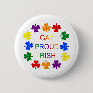 Gay Proud Irish LGBT Rainbow Kleeblatts Button