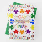 Gay Proud Irish LGBT Rainbow Kleeblatts Custom Geschenkpapier Set (Beispiel)
