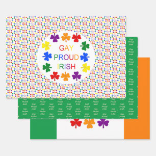 Gay Proud Irish LGBT Rainbow Kleeblatts Custom Geschenkpapier Set