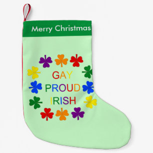 Gay Proud Irish LGBT Rainbow Kleeblatts Custom Kleiner Weihnachtsstrumpf