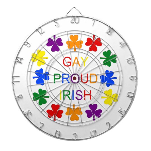 Gay Proud Irish LGBT Rainbow Kleeblatts Dartscheibe (vorne)