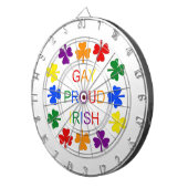 Gay Proud Irish LGBT Rainbow Kleeblatts Dartscheibe (Vorderseite rechts)