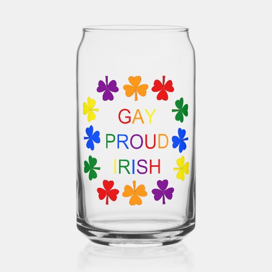 Gay Proud Irish LGBT Rainbow Kleeblatts Dosenglas (Vorderseite)