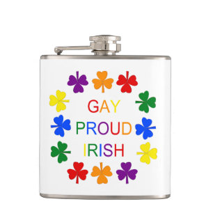 Gay Proud Irish LGBT Rainbow Kleeblatts Flachmann