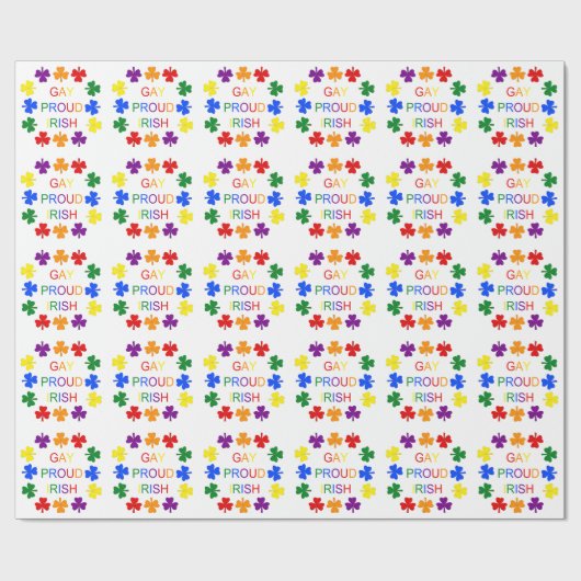 Gay Proud Irish LGBT Rainbow Kleeblatts Geschenkpapier (Flach)