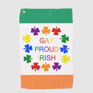 Gay Proud Irish LGBT Rainbow Kleeblatts Golfhandtuch