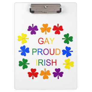 Gay Proud Irish LGBT Rainbow Kleeblatts Klemmbrett