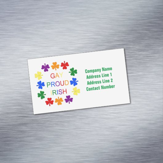Gay Proud Irish LGBT Rainbow Kleeblatts Magnetische Visitenkarte (Beispiel)