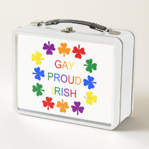 Gay Proud Irish LGBT Rainbow Kleeblatts Metall Brotdose