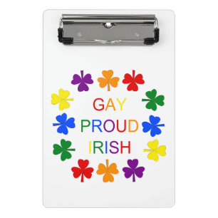 Gay Proud Irish LGBT Rainbow Kleeblatts Mini Klemmbrett