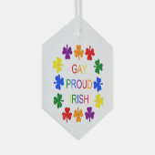 Gay Proud Irish LGBT Rainbow Kleeblatts Ornament Aus Glas (Vorderseite Rechts)