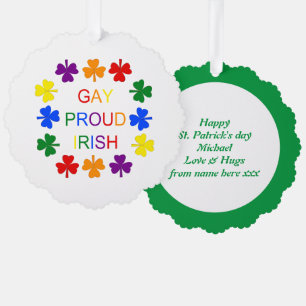 Gay Proud Irish LGBT Rainbow Kleeblatts Ornament Karte