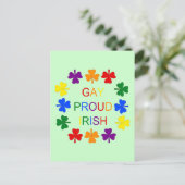 Gay Proud Irish LGBT Rainbow Kleeblatts Postkarte (Stehend Vorderseite)