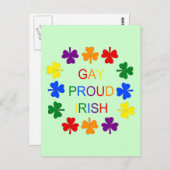 Gay Proud Irish LGBT Rainbow Kleeblatts Postkarte (Vorne/Hinten)