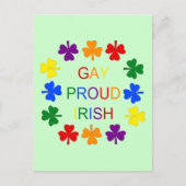 Gay Proud Irish LGBT Rainbow Kleeblatts Postkarte (Vorderseite)