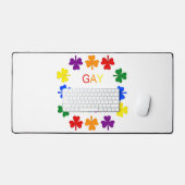 Gay Proud Irish LGBT Rainbow Kleeblatts Schreibtischunterlage (Tastatur & Maus)