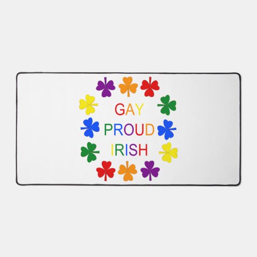 Gay Proud Irish LGBT Rainbow Kleeblatts Schreibtischunterlage (Vorderseite)