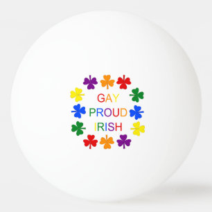 Gay Proud Irish LGBT Rainbow Kleeblatts Tischtennisball