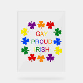 Gay Proud Irish Rainbow Kleeblatts Acrylschild (Vorderseite)