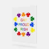 Gay Proud Irish Rainbow Kleeblatts Acrylschild (Winkel)