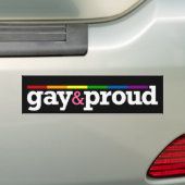 Gay&proud schwarzer Autoaufkleber (Auf Auto)