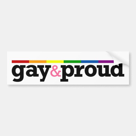 Gay&proud Weiß-Autoaufkleber Autoaufkleber (Vorne)