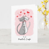 Gay Purffect Couple Valentines Niedlich Cats Card Karte (Gelbe Blume)
