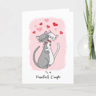 Gay Purffect Couple Valentines Niedlich Cats Card Karte