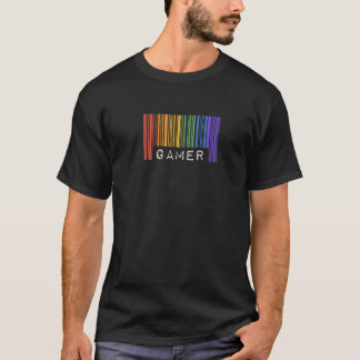 Gay Que Barcode Pride Gamer Videospiele Aestheti T-Shirt