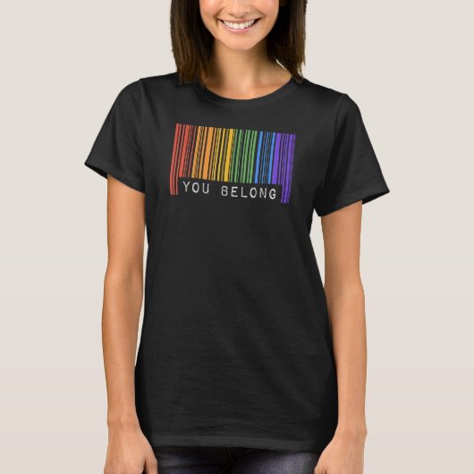 Gay Que Strichcode Pride Sie gehören zur ästhetisc T-Shirt (Vorderseite)