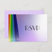 Gay Rainbow and Rings Wedding Einladung UAWG (Vorne/Hinten)