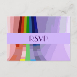 Gay Rainbow and Rings Wedding RSVP Karte