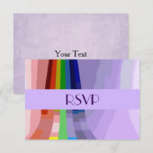Gay Rainbow and Rings Wedding RSVP Karte (Vorne/Hinten)