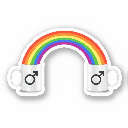 Gay Rainbow Coffee Date Aufkleber (Vorderseite)