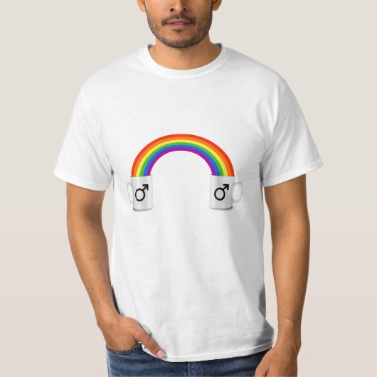 Gay Rainbow Coffee Date T-Shirt (Vorderseite)