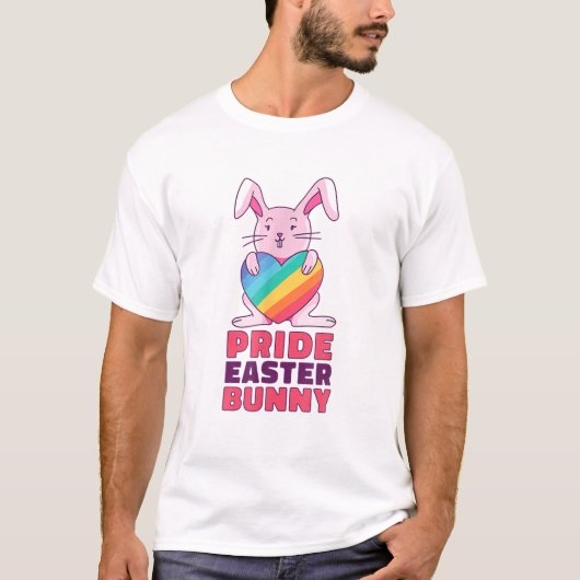 Gay Rainbow Design Bunny for Prix Osterkaninchen C T-Shirt (Vorderseite)