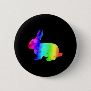 Gay Rainbow Design Bunny für Stolz Osterkaninchen Button